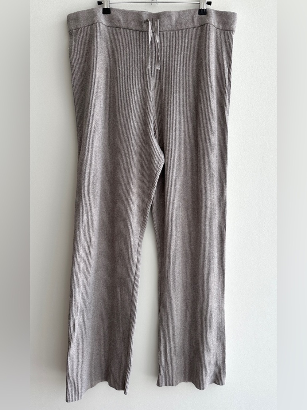 GAP Women’s Ribbed Stretch Waist Flared Pants, Taupe, Size Large